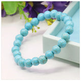 8mm Round Turquoise Beaded Bracelet Lace-up Elastic Jewelry Making