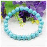 8mm Round Turquoise Beaded Bracelet Lace-up Elastic Jewelry Making