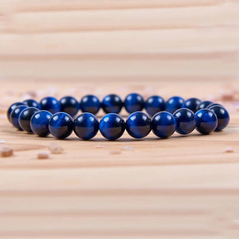 8mm Tiger Eye Stone Bead Bracelet Men's Women's Meditation Bracelet