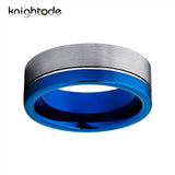 8mm Tungsten Wedding Bands Brushed Finish Flat Band