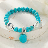 Boho Devil's Eye Cross Turquoise Stone Bracelet Tree of Life Owl Butterfly Charm