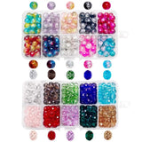 8mm Crystal Glass Beads 200pcs + Crackle Glass Beads 200pcs