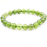 8mm Green Peridot Stone Bead Bracelets for Yoga