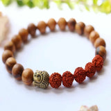 8mm Rudraksha Olive Beads Wood Yoga Buddha Bracelet Lucky National Style