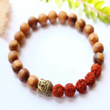 8mm Rudraksha Olive Beads Wood Yoga Buddha Bracelet Lucky National Style