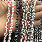 8mm Glass Beads Stripe Lampwork For Jewelry Making Bracelet DIY