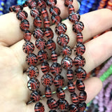 8mm Glass Beads Stripe Lampwork For Jewelry Making Bracelet DIY