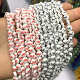 8mm Glass Beads Stripe Lampwork For Jewelry Making Bracelet DIY