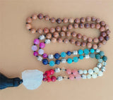 Chakra 108 Beads Tassel Knotted Necklace Pray Healing Buddhism Spirituality