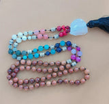 Chakra 108 Beads Tassel Knotted Necklace Pray Healing Buddhism Spirituality