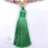 8mm Chalcedony 108 Beads Tassel Necklace Lucky Cuff Wrist Meditation