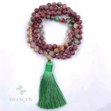 8mm Chalcedony 108 Beads Tassel Necklace Lucky Cuff Wrist Meditation