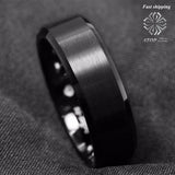 8mm Tungsten Carbide Ring Brushed Center Bridal Band