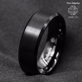 8mm Tungsten Carbide Ring Brushed Center Bridal Band
