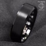 8mm Tungsten Carbide Ring Brushed Center Bridal Band