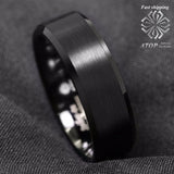 8mm Tungsten Carbide Ring Brushed Center Bridal Band