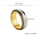 8mm Spinner Rings for Men Stainless Steel Finger Ring Wedding Bands