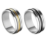8mm Spinner Rings for Men Stainless Steel Finger Ring Wedding Bands