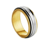 8mm Spinner Rings for Men Stainless Steel Finger Ring Wedding Bands