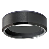 8mm Tungsten Wedding Ring Matte Finish Engraved Anniversary Band
