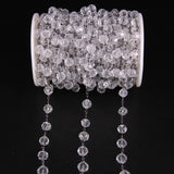 8mm Crystal Glass Bead Chain, Gun Tone Wire Wrapped Rosary Charms Bracelets