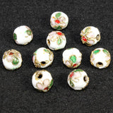 8mm Cloisonne Beads 100pcs/lot Filigree Spacer Loose Beads