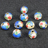 8mm Cloisonne Beads 100pcs/lot Filigree Spacer Loose Beads