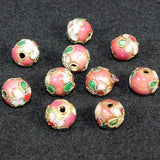 8mm Cloisonne Beads 100pcs/lot Filigree Spacer Loose Beads