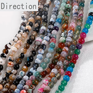 8mm Fire Agate Crystal Chalcedony Round Beads DIY Jewelry Making