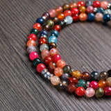 8mm Agate Jasper Women Necklace with Tassel Pendant