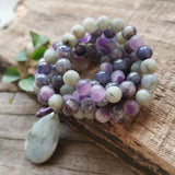 8mm Cordierite Amethyst Stone Beads,Labradorite Pendant,Prayer Bracelet
