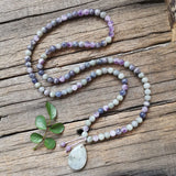 8mm Cordierite Amethyst Stone Beads,Labradorite Pendant,Prayer Bracelet