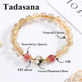 8mm Citrine Strawberry Quartz Bracelet Natural Stone Beads Charm Jewelry