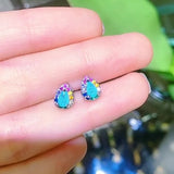Crystal Paraiba Tourmaline Stone Earrings Water Drop Stud Earring