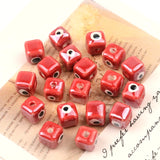 8mm Cube Ceramic Beads Evil Eye Jewelry Making Charms