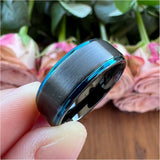 8mm Two Tone Tungsten Carbide Wedding Band