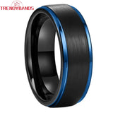 8mm Two Tone Tungsten Carbide Wedding Band