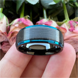 8mm Two Tone Tungsten Carbide Wedding Band