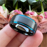 8mm Two Tone Tungsten Carbide Wedding Band