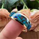 8mm Opal Inlay Tungsten Wedding Band Ring