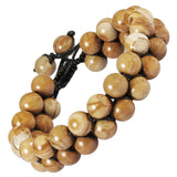 Double Layer Beaded Bracelet Natural Crystal Stone Adjustable Jewelry