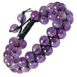 Double Layer Beaded Bracelet Natural Crystal Stone Adjustable Jewelry