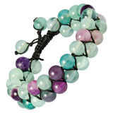Double Layer Beaded Bracelet Natural Crystal Stone Adjustable Jewelry