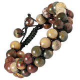 Double Layer Beaded Bracelet Natural Crystal Stone Adjustable Jewelry