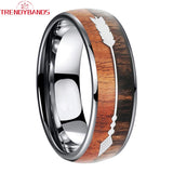 8mm Wood Arrow Inlay Tungsten Wedding Band Comfort Fit