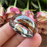 8mm Wood Arrow Inlay Tungsten Wedding Band Comfort Fit