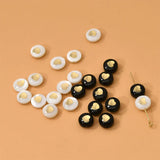8mm Heart Shell Beads Double-sided Plated Flat Round Straight Hole