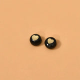 8mm Heart Shell Beads Double-sided Plated Flat Round Straight Hole