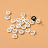 8mm Heart Shell Beads Double-sided Plated Flat Round Straight Hole