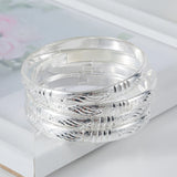 8mm Ethiopian Silver Bangles Africa Dubai Wedding Jewelry Gift